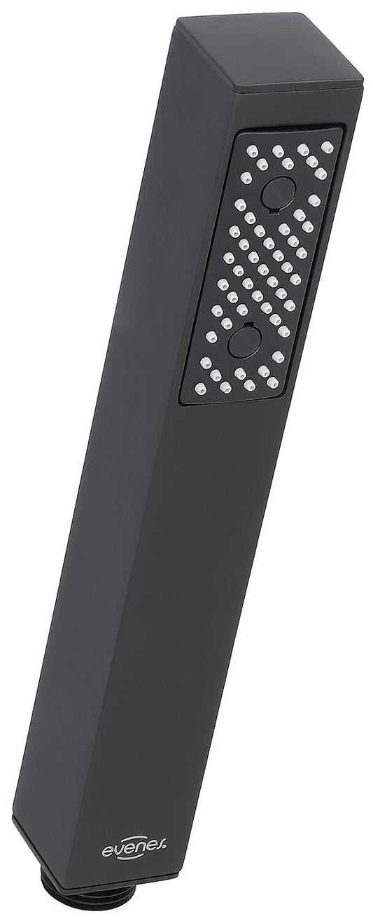 Douchette cubique, noir mat, finition laiton