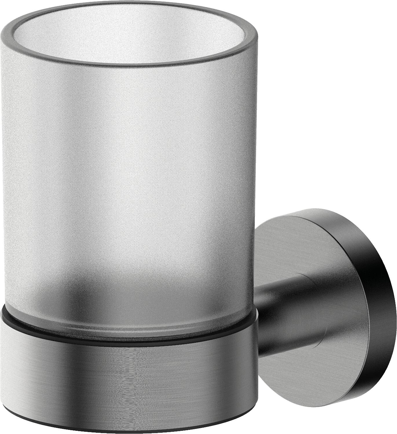 Eldrid glass holder with wall bracket, brass, light bronze color