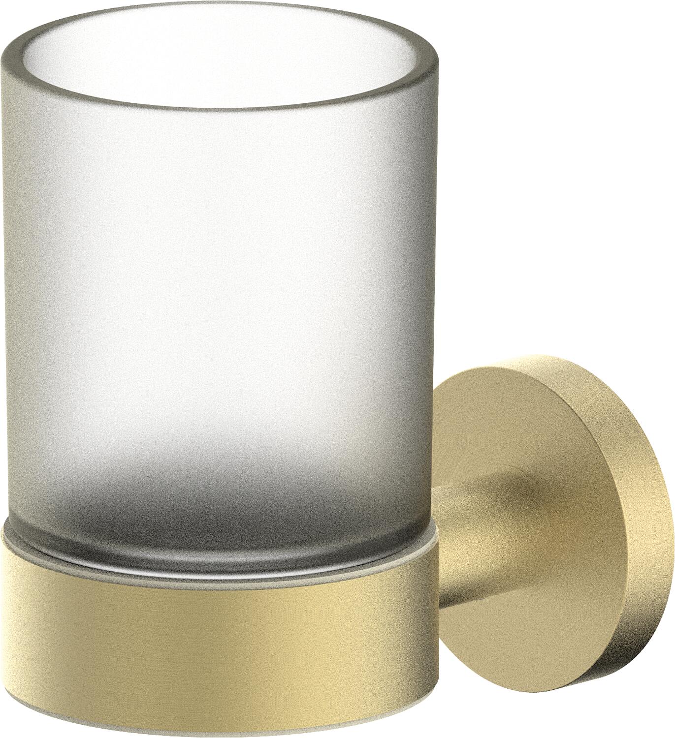Eldrid glass holder with wall bracket, brass, light bronze color