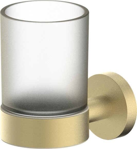Eldrid glass holder with wall bracket, brass, light bronze color