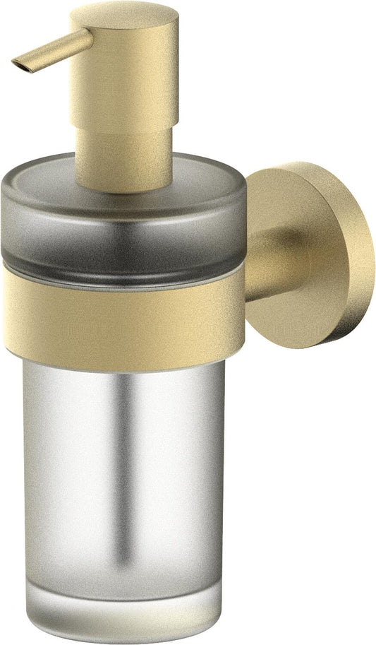 Eldrid soap dispenser with wall bracket, brass, light bronze color
