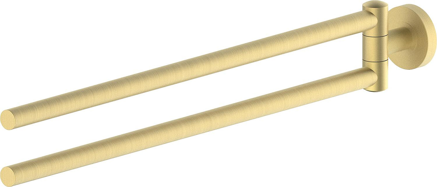 Eldrid towel rack, two arms, brass, light bronze color