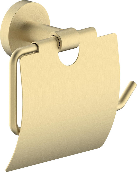 Eldrid paper roll holder with lid, brass, light bronze color