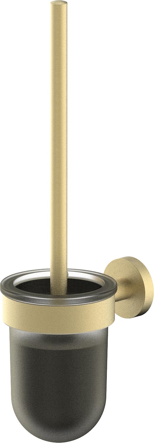 Toilet brush set with wall bracket, brass/stainless steel/light bronze