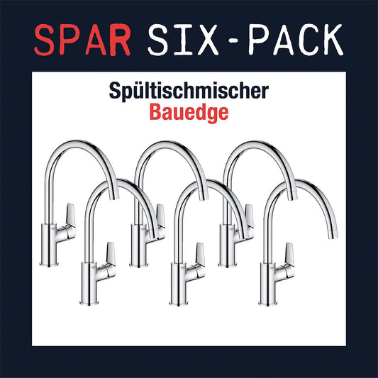 Six-Pack Sparpaket 6x Spültischmischer Grohe Bauedge