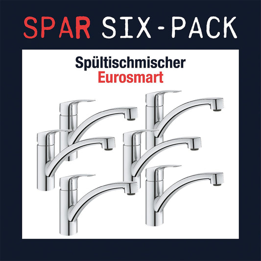 Six-Pack Sparpaket 6x Spültischmischer Grohe Eurosmart