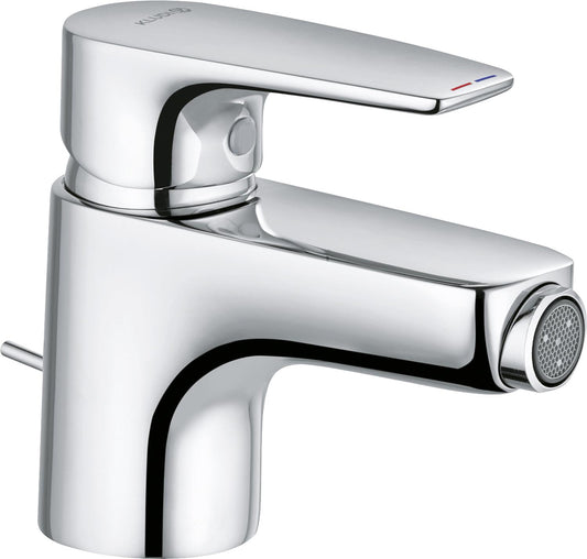 KLUDI PURE &amp; SOLID bidet mixer with pop-up waste fitting, chrome