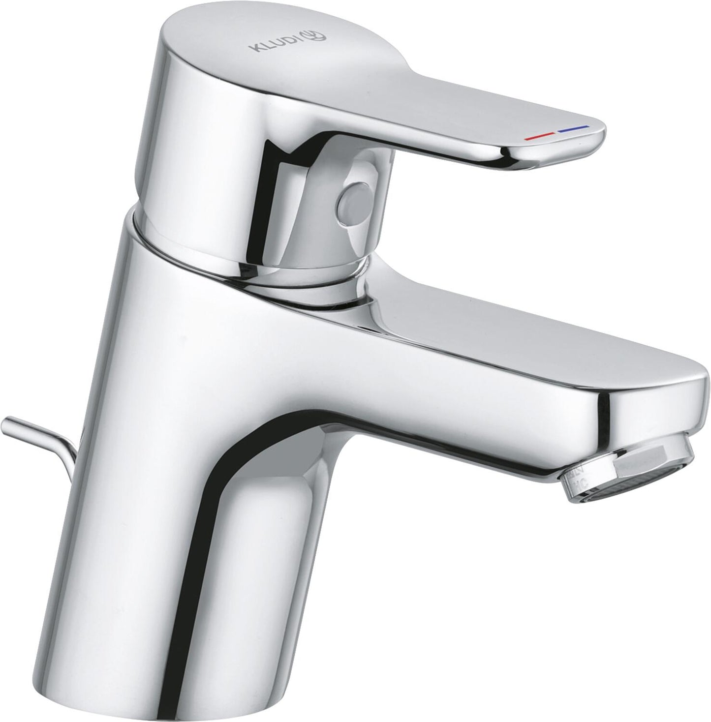 KLUDI PURE &amp; EASY 60mm basin mixer with pop-up waste fitting, chrome