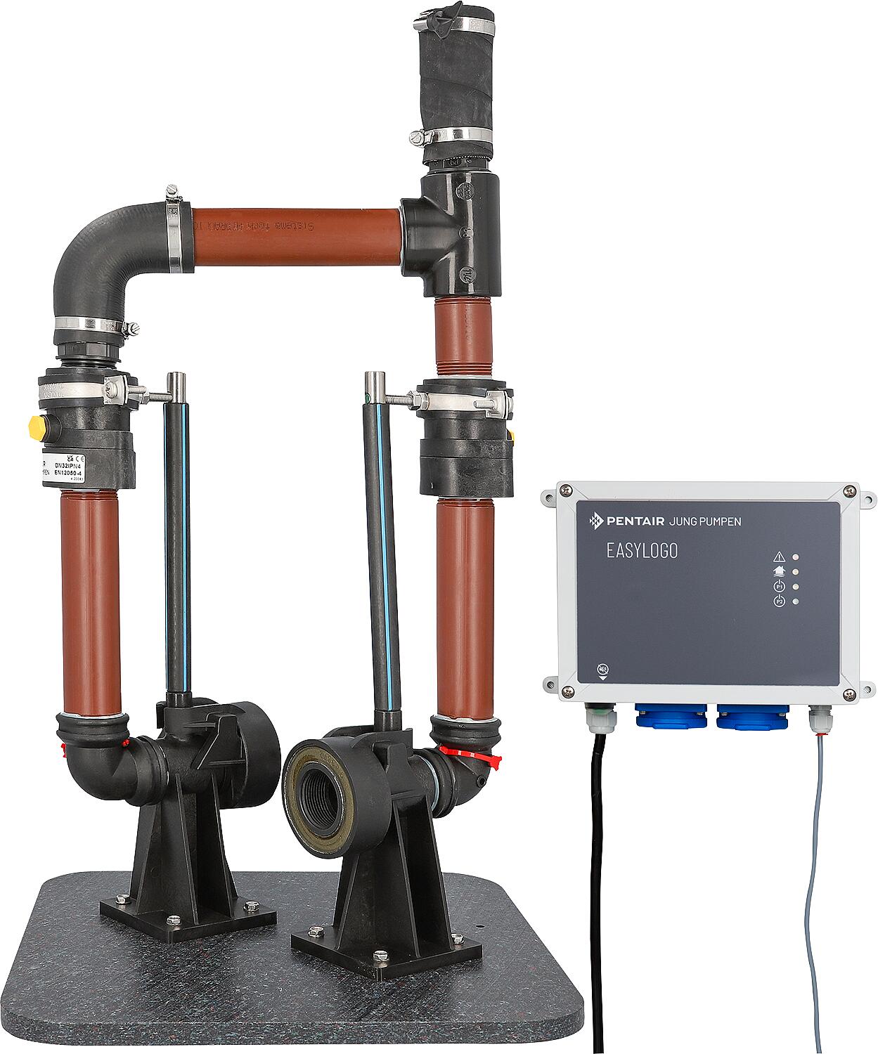 Gleitrohrsystem Jung EasyFix 32 Duo, auf Grundplatte, inkl. Steuerung