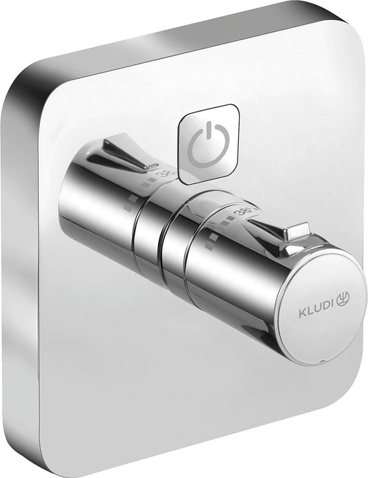 Kludi Push flush-mounted thermostat, 1 outlet, square, chrome