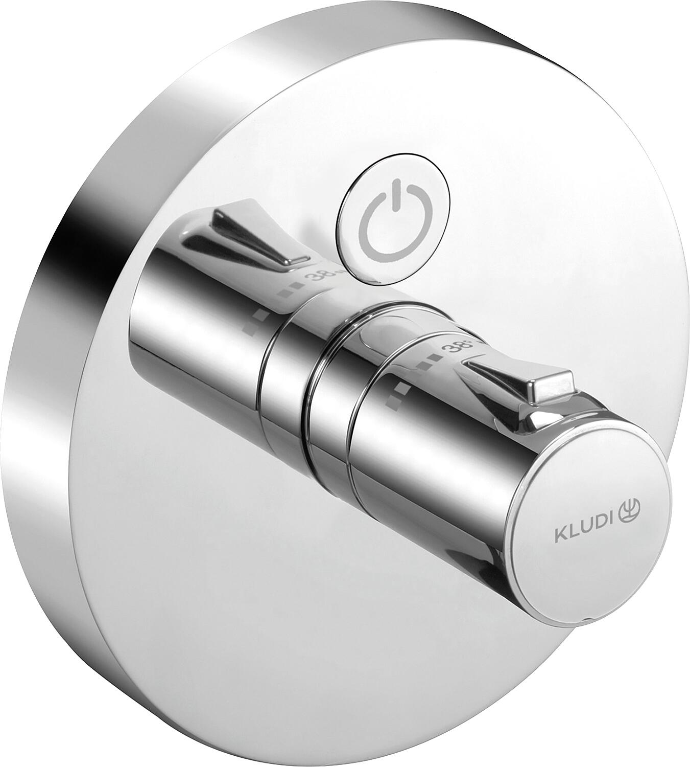Kludi Push flush-mounted thermostat, 1 outlet, round, chrome