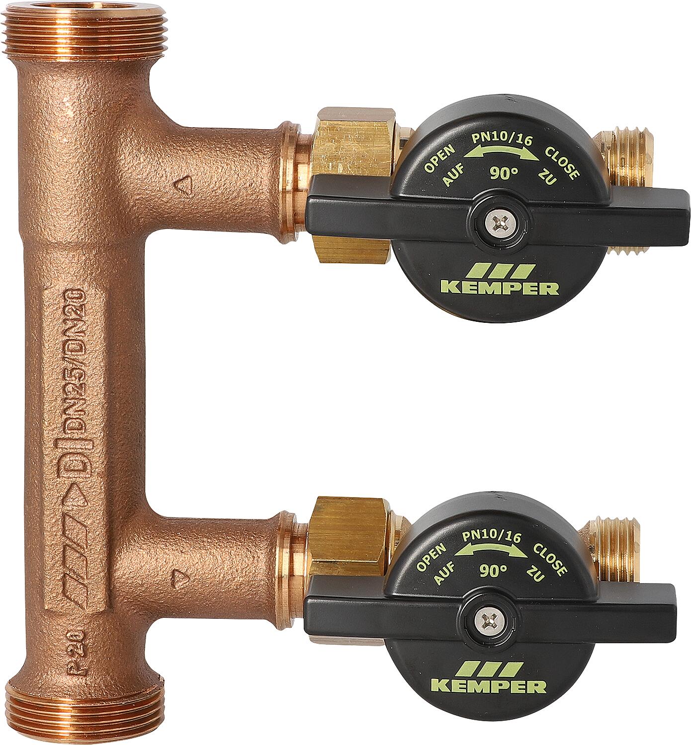 KHS-Venturi flow divider group, DN25 (1") x DN20 (3/4"), male thread, surface mounting