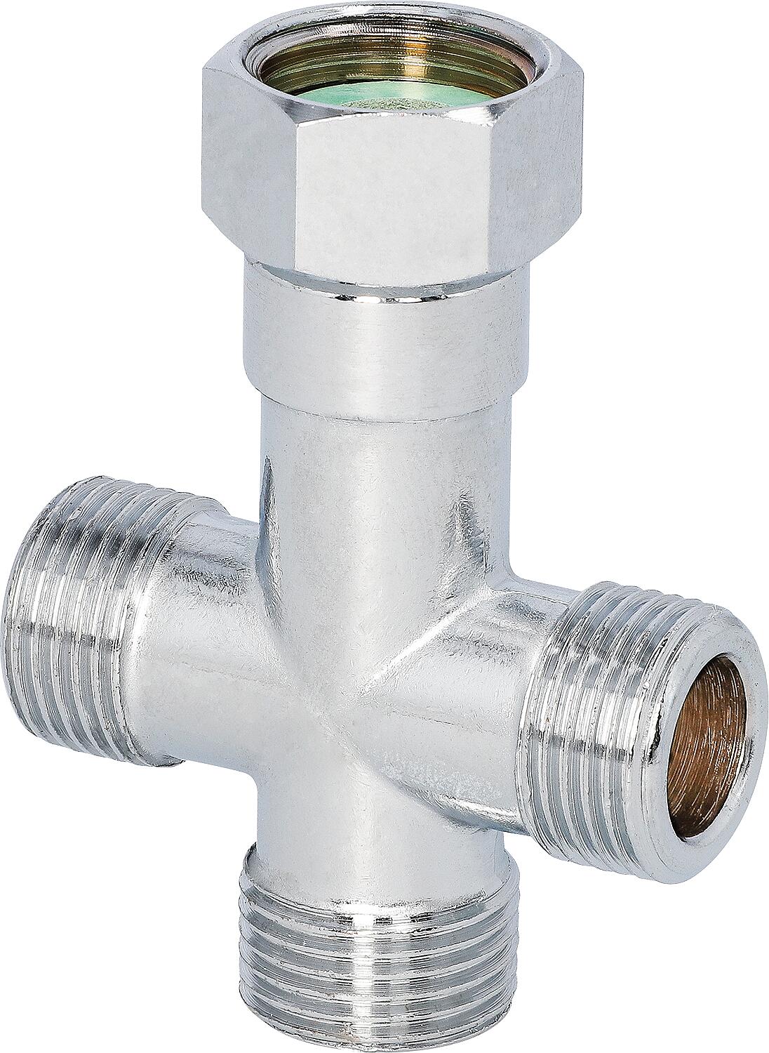 Raccord en croix haut de gamme DN10 (3/8") en laiton chromé