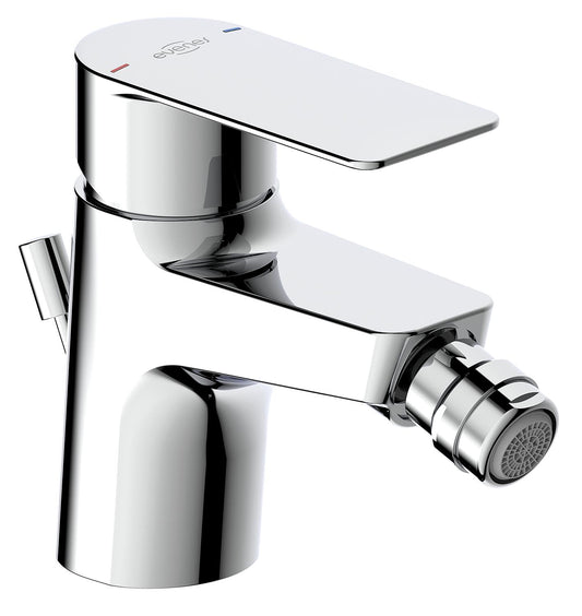 Nomoro bidet mixer, 116 mm projection, with chrome drain fitting