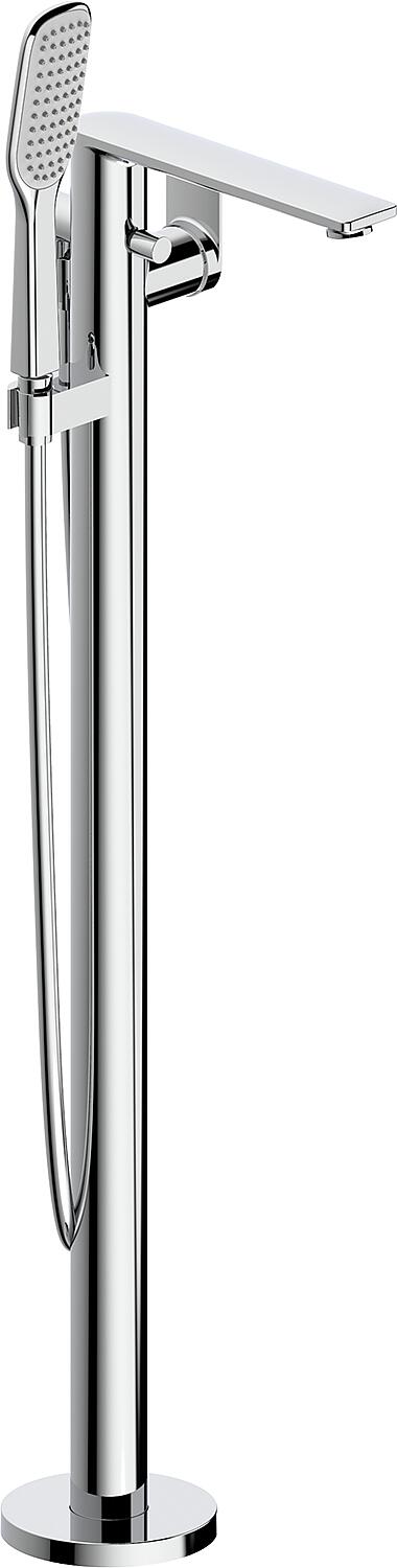 Nomoro floor-standing bath mixer set with hand shower, projection 219 mm, chrome
