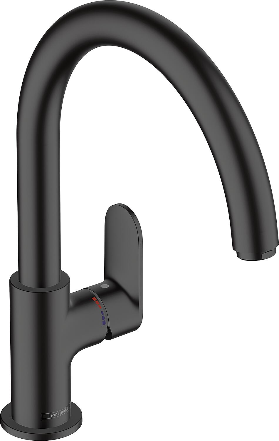 Hansgrohe 210 Vernis Blend M35 kitchen mixer tap with swivel spout, 221 mm projection, matte black
