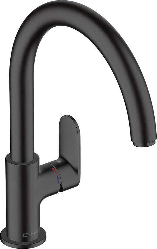 Hansgrohe 210 Vernis Blend M35 kitchen mixer tap with swivel spout, 221 mm projection, matte black