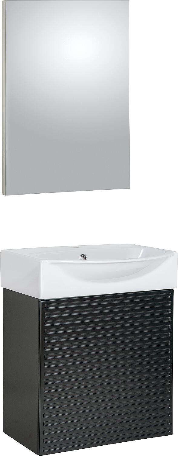 Ensemble de salle de bain invités Mini 50S noir mat 500 x 620 x 400 mm