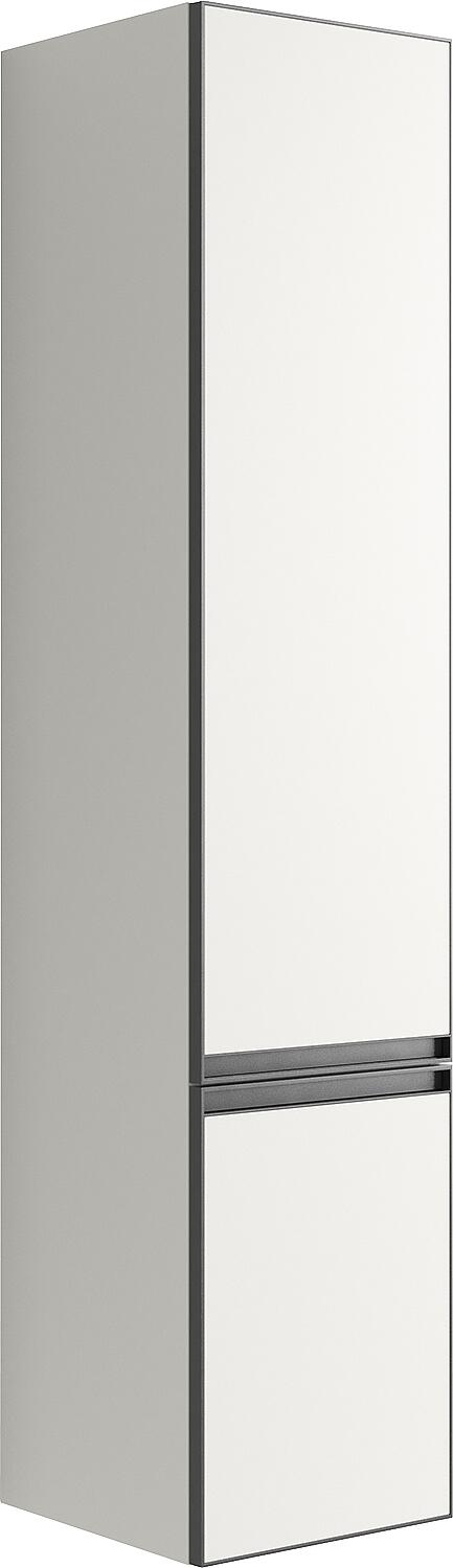 Benaro tall cabinet, 2 doors, white matt lacquered, hinged on the right, 350x1625x370mm