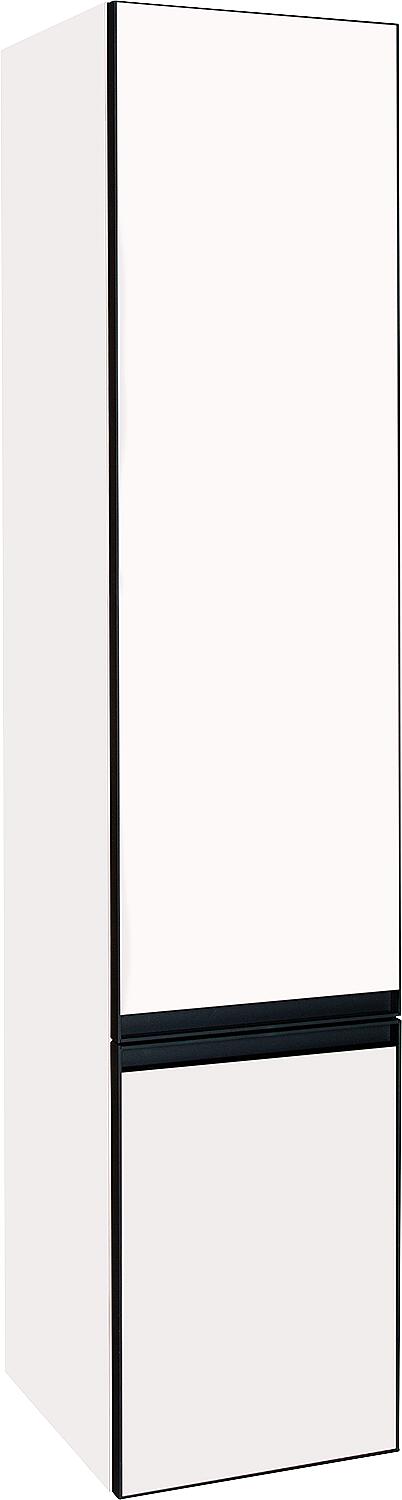 Benaro tall cabinet, 2 doors, white matt lacquered, hinged on the right, 350x1625x370mm
