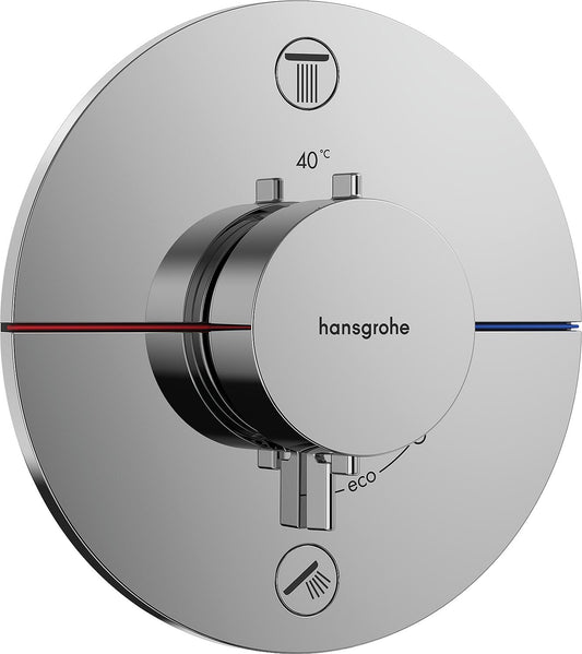 Hansgrohe ShowerSelect Comfort S concealed thermostat, complete set for 2 outlets, chrome