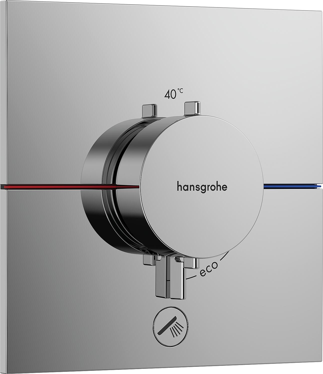 Hansgrohe ShowerSelect Comfort S concealed thermostat, complete set, 1 outlet/1 outlet, chrome