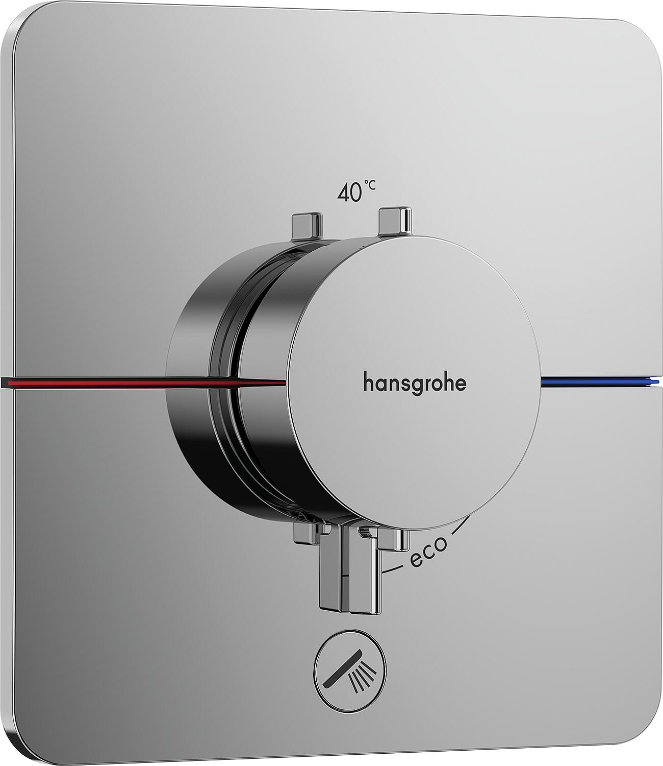 Hansgrohe ShowerSelect Comfort S concealed thermostat, complete set, 1 outlet/1 outlet, chrome