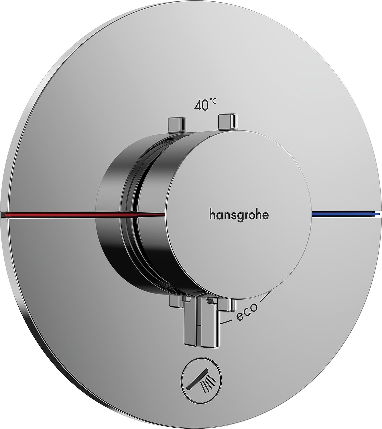 Hansgrohe ShowerSelect Comfort S concealed thermostat, complete set, 1 outlet/1 outlet, chrome