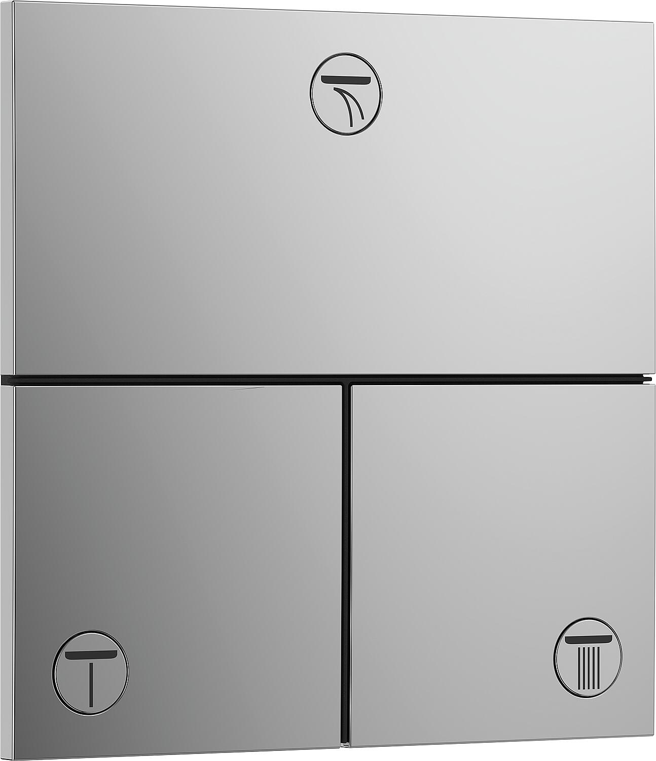 Hansgrohe ShowerSelect Comfort S concealed shut-off valve, complete set for 3 outlets, chrome