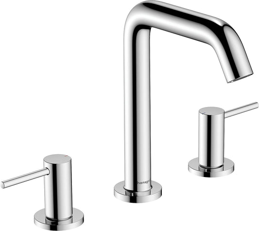 3-hole washbasin mixer Hansgrohe Tecturis S, projection 139 mm with push-open waste fitting, chrome