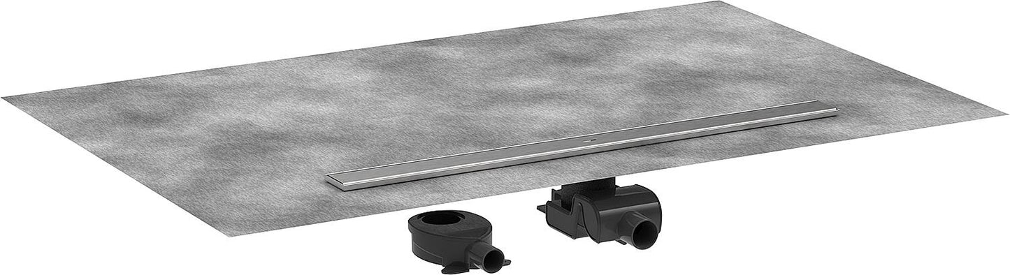 Hansgrohe RainDrain Allround complete set for standard/flat installation, brushed stainless steel, 1200