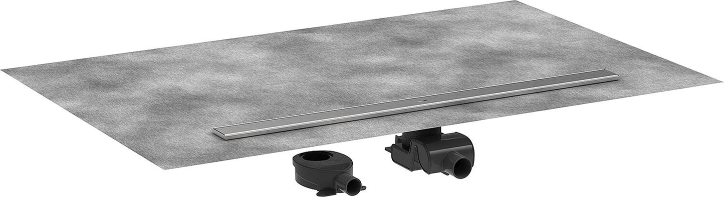 Hansgrohe RainDrain Allround complete set for standard/flat installation, brushed stainless steel, 1200