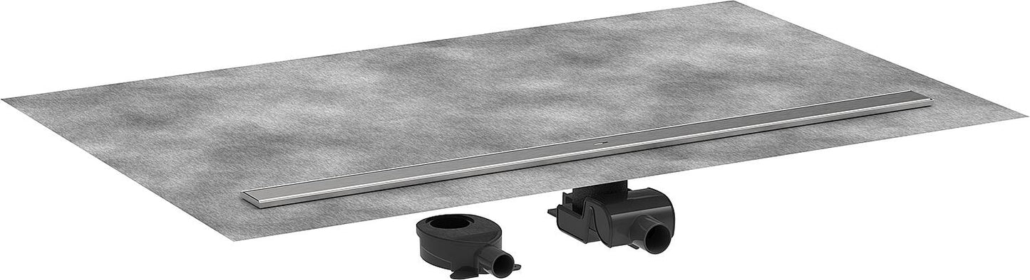 Hansgrohe RainDrain Allround complete set for standard/flat installation, brushed stainless steel, 1200