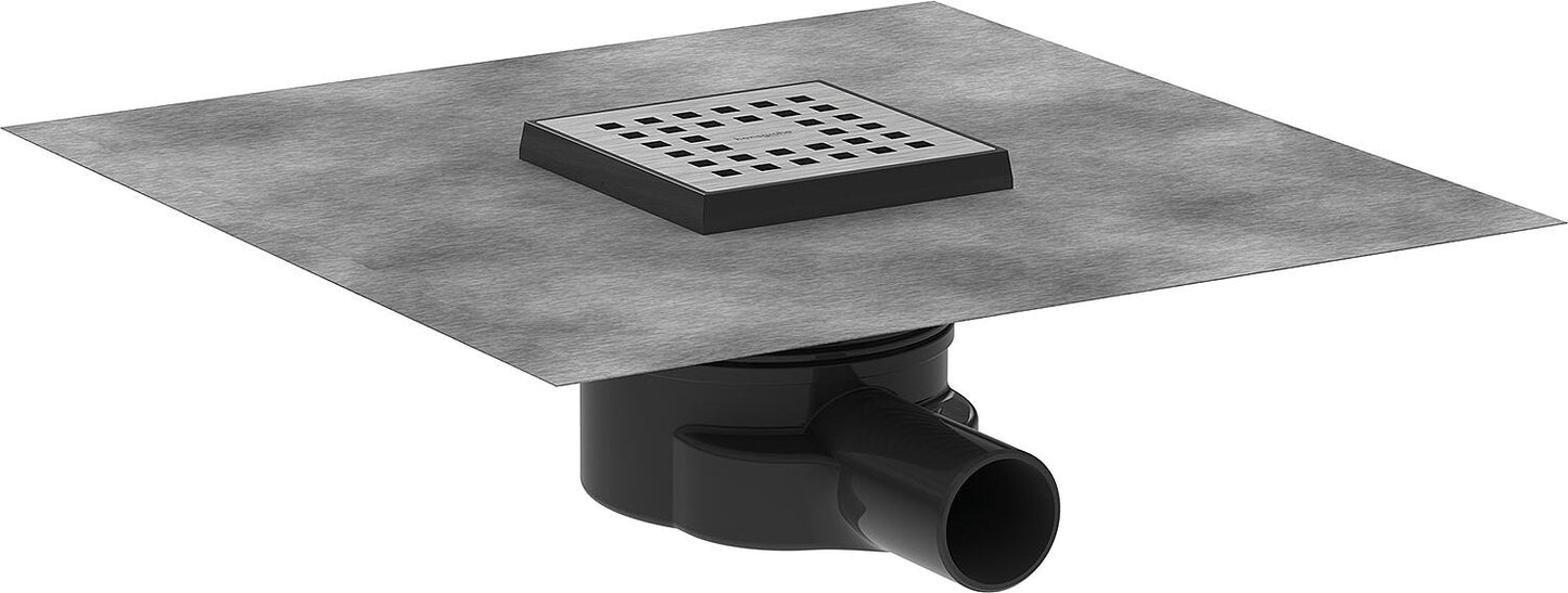 Hansgrohe RainDrain Point Complete Set Point Drain Stainless Steel Brushed 150x150