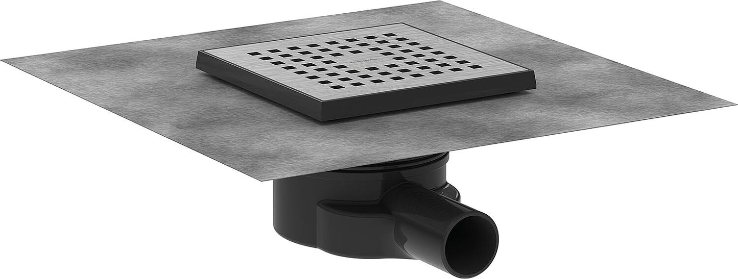 Hansgrohe RainDrain Point Complete Set Point Drain Stainless Steel Brushed 150x150