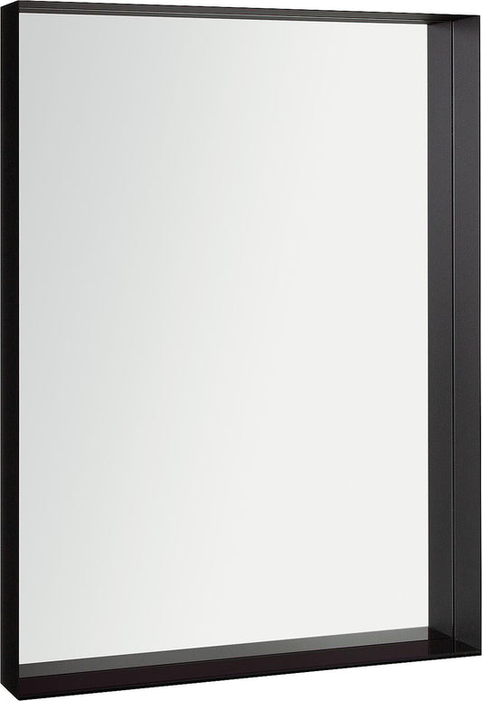Viskan mirror with black frame and glass shelf, 600x800mm