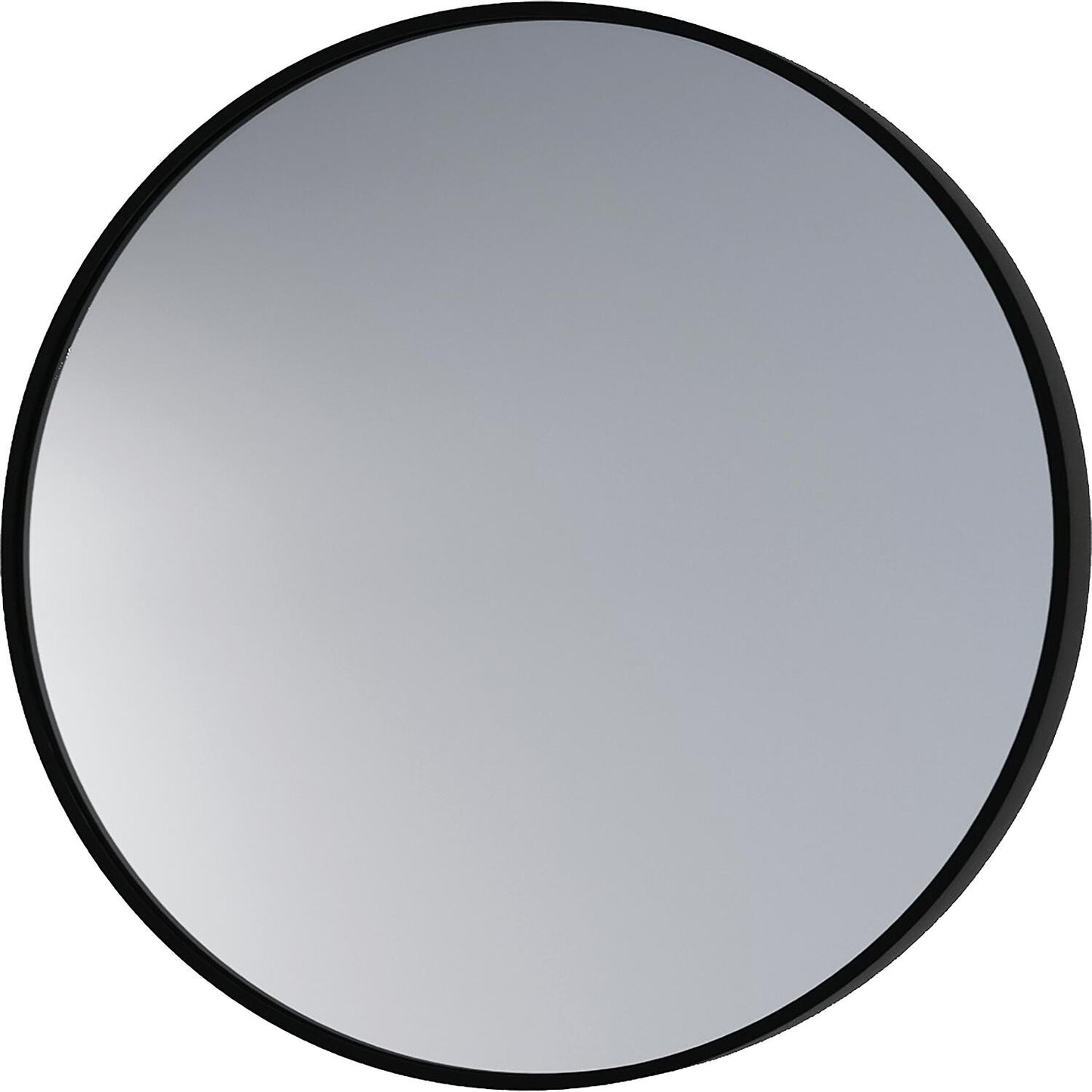 Miroir LED Aelva avec rétroéclairage et interrupteur tactile, cadre noir, Ø 800 mm