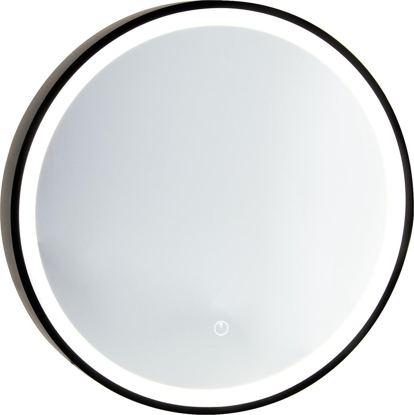 LED mirror Aulielva with touch switch, black frame, front/backlighting, Ø 800mm