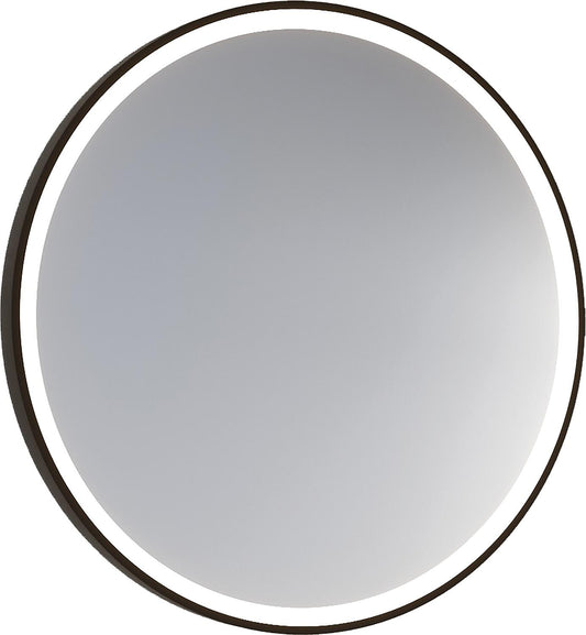 LED mirror Aulielva with touch switch, black frame, front/backlighting, Ø 800mm