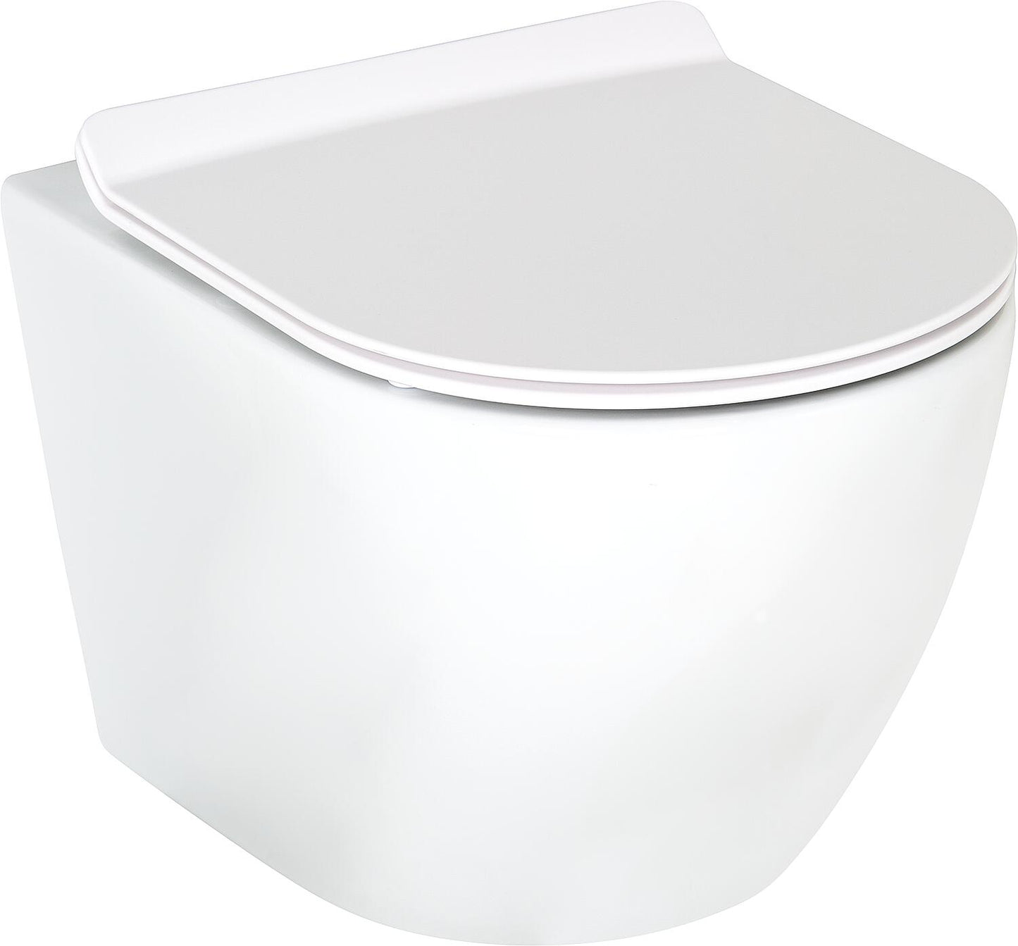 Arax wall-hung, deep-flush, rimless toilet with silent flush, 370x370x485mm + toilet seat, matte black