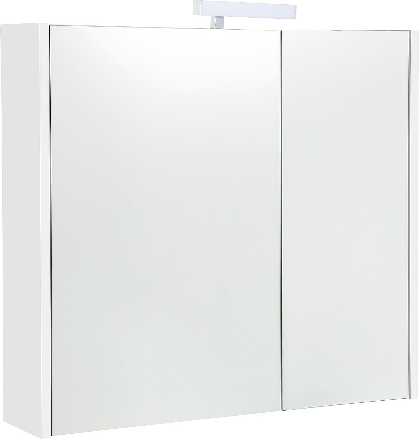 Akira mirror cabinet with LED lighting, 2 doors, larch, 800x700x155mm