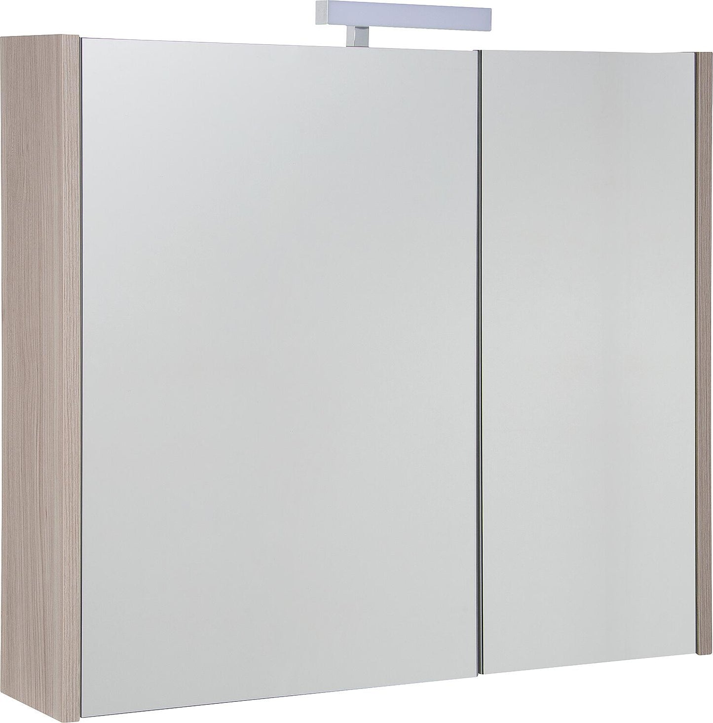 Akira mirror cabinet with LED lighting, 2 doors, larch, 800x700x155mm