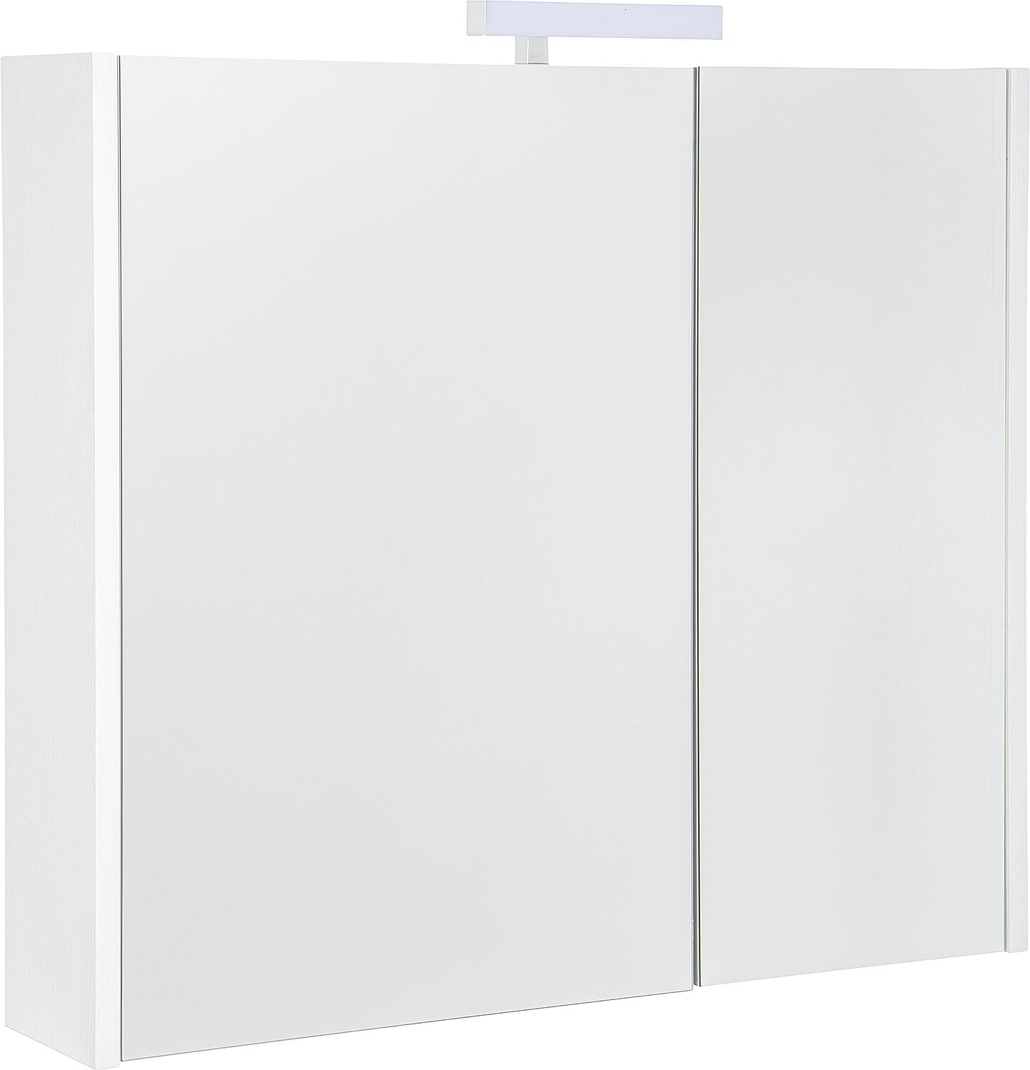 Akira mirror cabinet with LED lighting, 2 doors, larch, 800x700x155mm