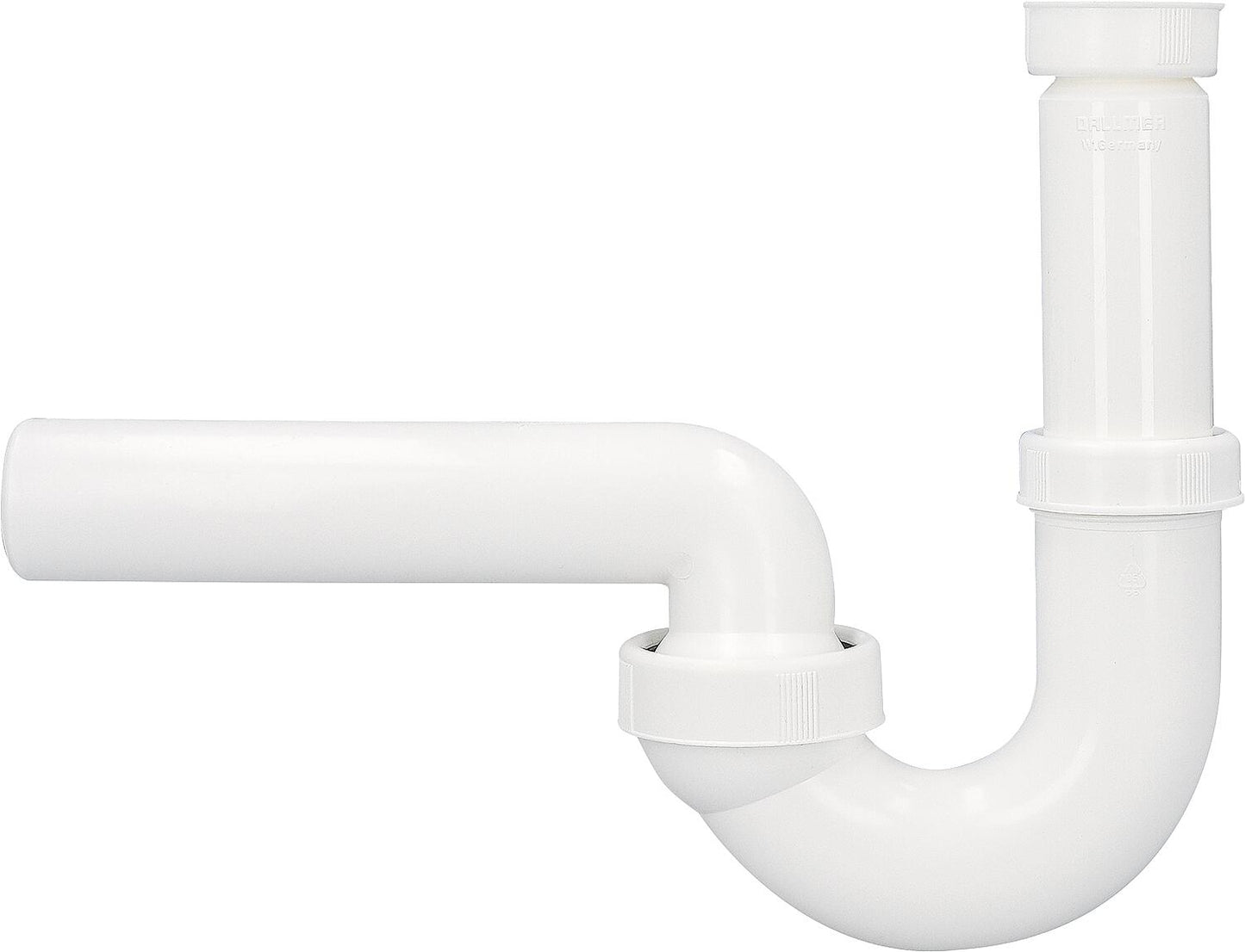 Waschtisch-Röhrensiphon Dallmer Typ 100/0, DN32 (1 1/4") x DN50, Kunststoff weiss
