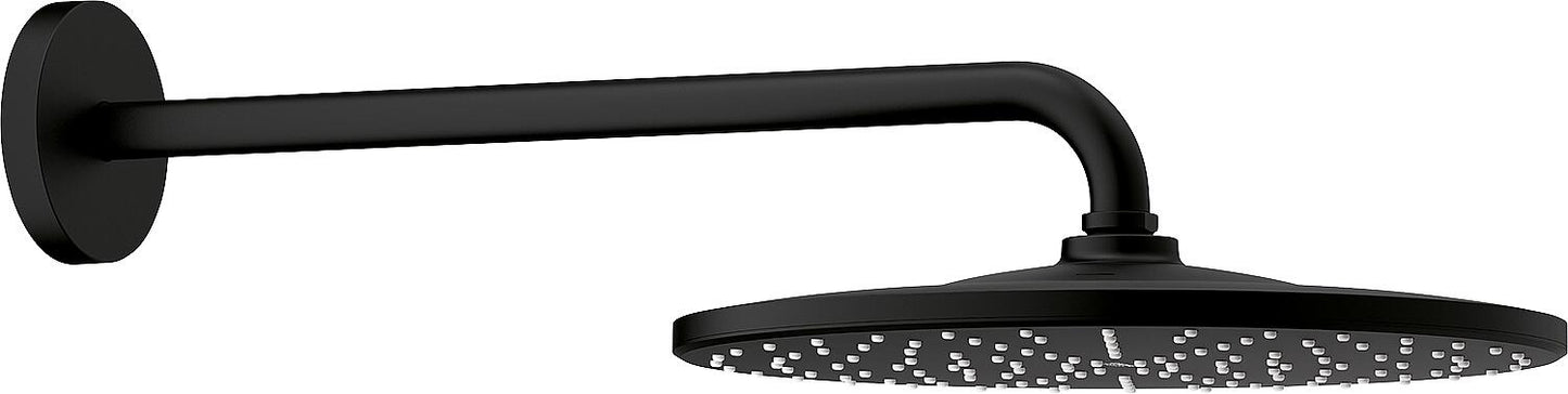 Grohe Rainshower Mono 310 shower head set and 422mm wall arm, phantom black