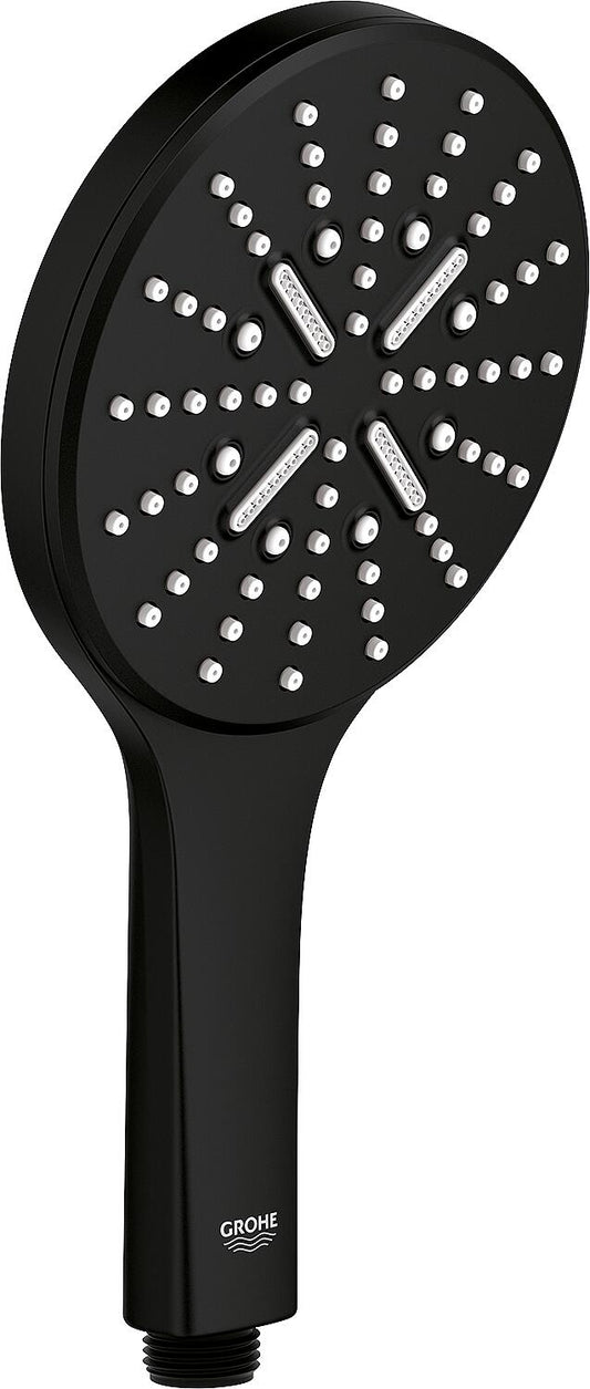 Grohe Rainshower Smartactive 130 hand shower, 3 spray patterns, Ø 130mm, phantom black