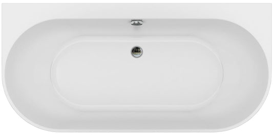Space-saving bathtub Arnon WxHxD: 1660x580x800mm without drain fitting with overflow hole, white acrylic