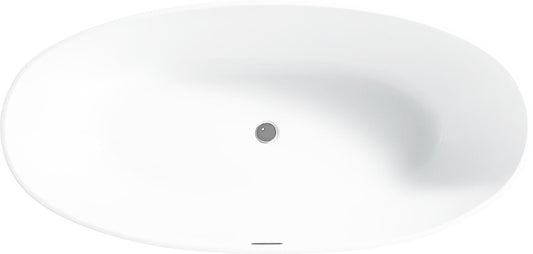 Freestanding bathtub Scardon WxHxD: 1820x580x880mm with click-type drain fitting and slotted overflow, chrome, white acrylic