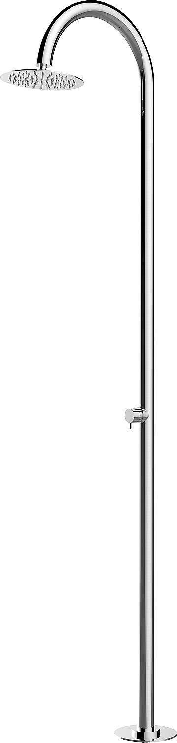 Ekta 2.0 shower column with single-lever mixer and overhead shower for cold/hot water, height 2285mm, polished stainless steel