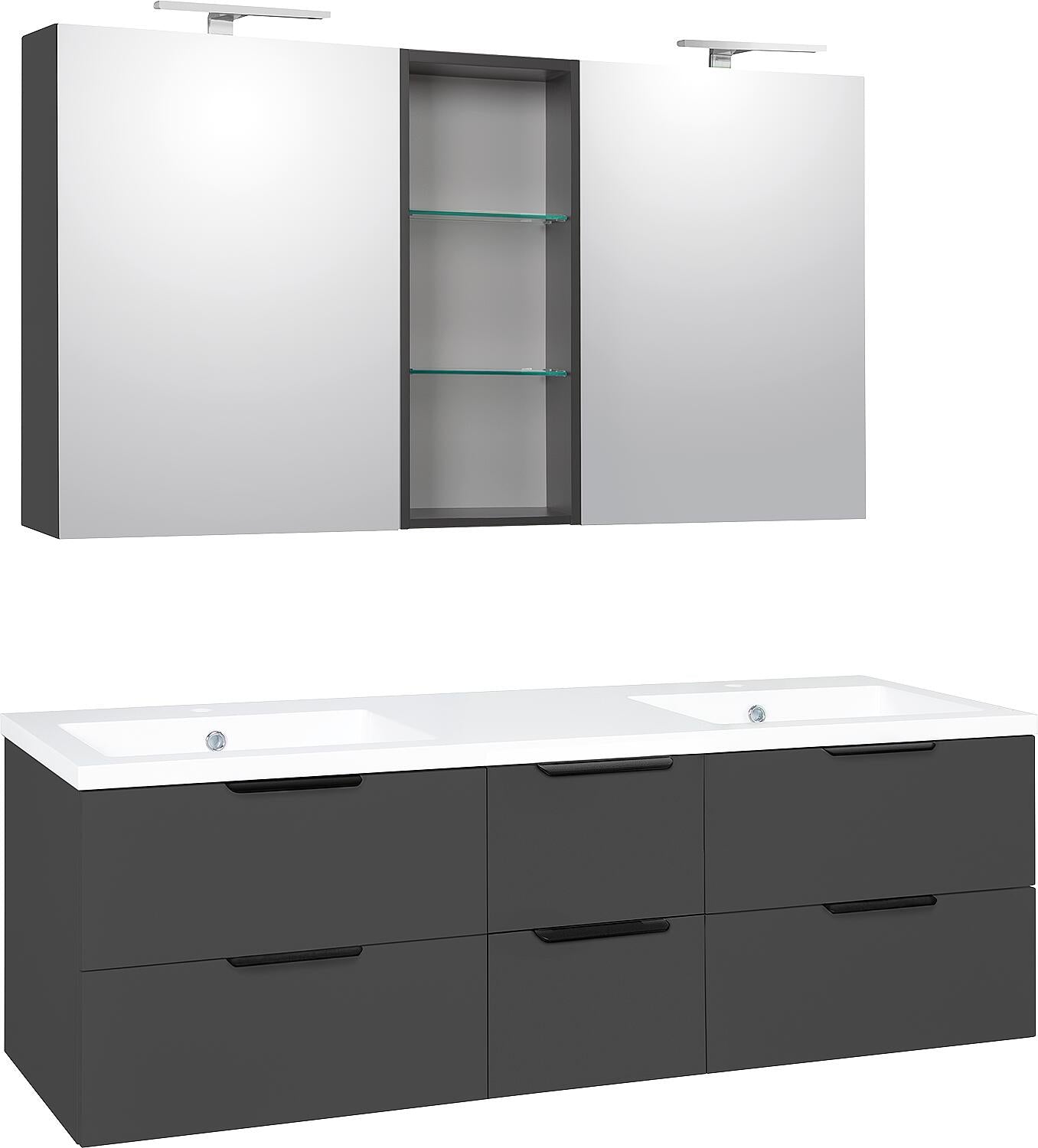 Ensemble de meubles de salle de bain Lossa avec 6 tiroirs en façade